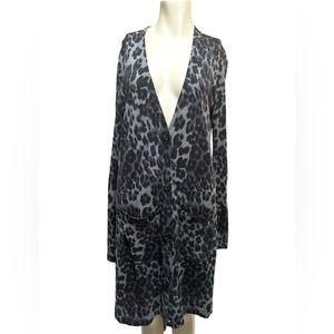 Diane Von Furstenberg Animal Print Duster Cardigan M